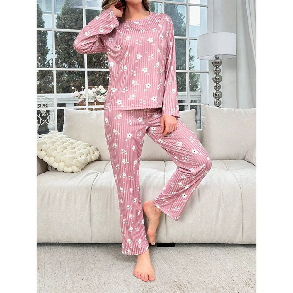 ZARA Fall Winter Women Long Sleeve Cardigan Pajama Set Cute Cartoon Loungewear
